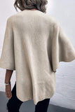 Surplice Neck Pom-Pom Trim Poncho - Trendsi