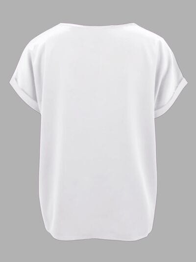 Round Neck Short Sleeve T-Shirt - Trendsi
