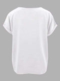 Round Neck Short Sleeve T-Shirt - Trendsi - Flyclothing LLC