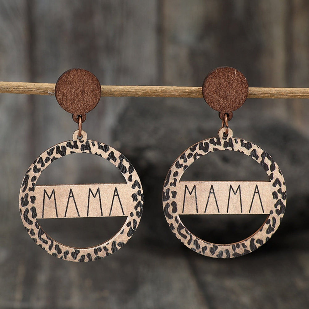 Alloy Wooden Dangle Earrings - Trendsi