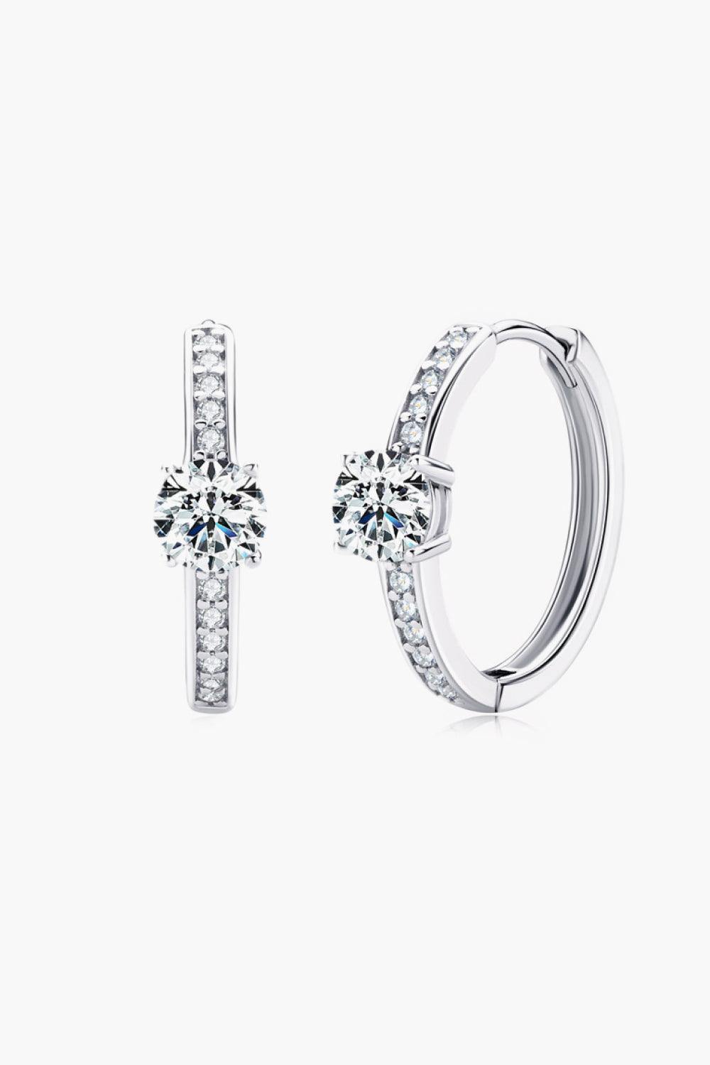 Carry Your Love 1 Carat Moissanite Platinum-Plated Earrings - Trendsi