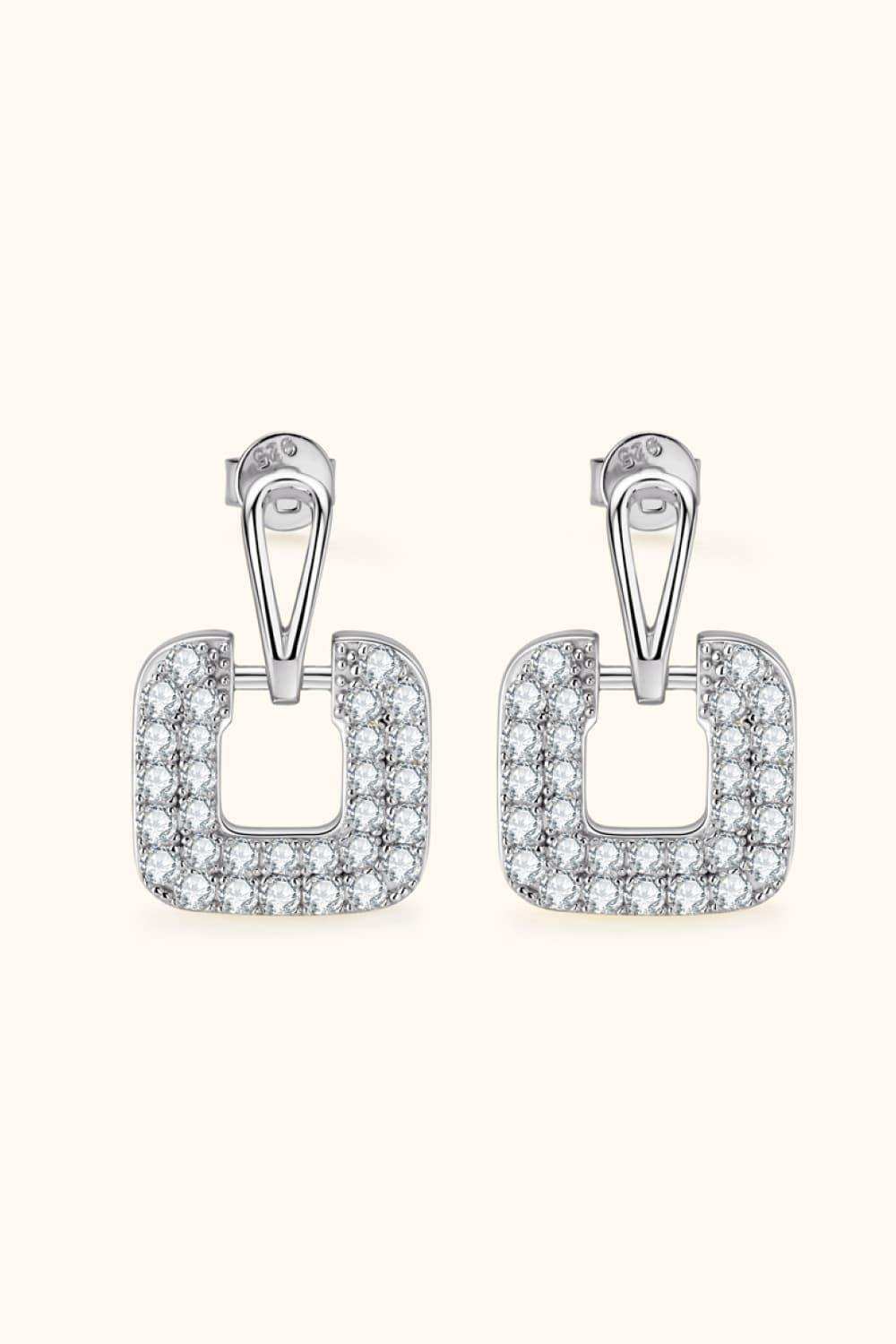 1.68 Carat Moissanite 925 Sterling Silver Drop Earrings - Trendsi - Flyclothing LLC