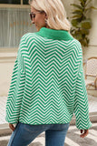 Striped Collared Neck Buttoned Pullover Sweater - Trendsi - Flyclothing LLC