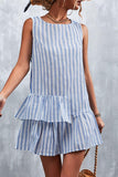 Striped Layered Sleeveless Dress - Trendsi
