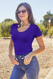 Basic Bae Full Size Round Neck Short Sleeve Bodysuit - Trendsi - Flyclothing LLC