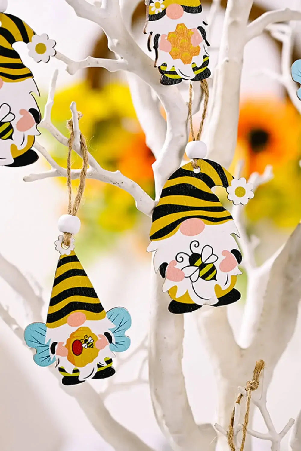3-Pack Bee Wood Gnome Ornaments - Trendsi - Flyclothing LLC
