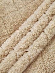 Fuzzy Pocketed Zip Up Jacket - Trendsi