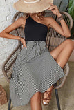 Striped One-Shoulder Slit Dress - Trendsi - Flyclothing LLC