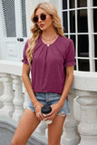 Round Neck Flounce Sleeve T-Shirt - Trendsi - Flyclothing LLC