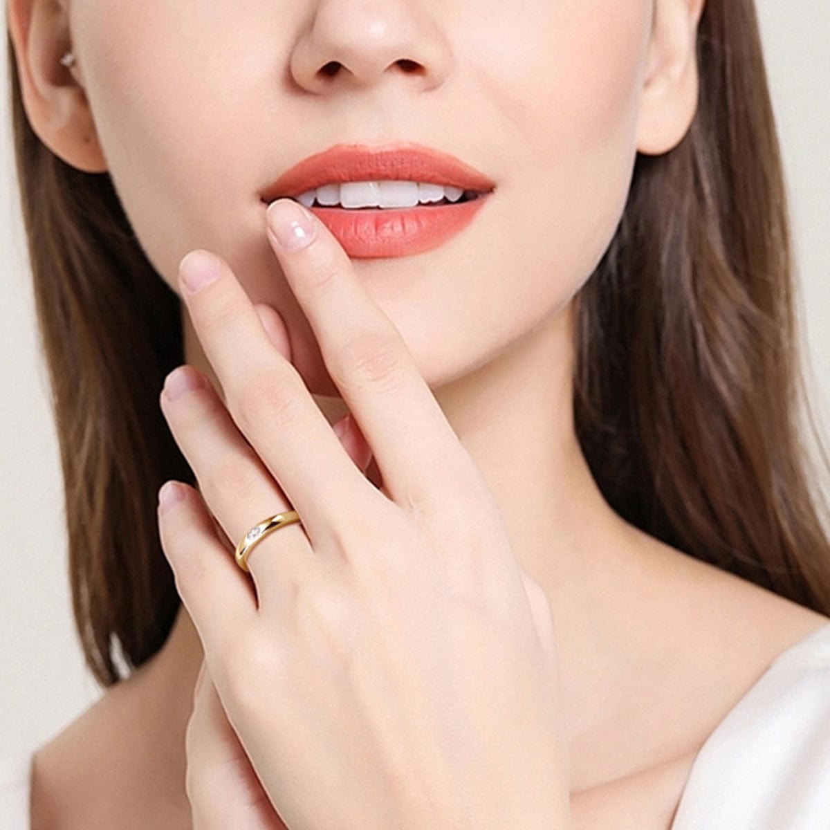 925 Sterling Silver Inlaid Moissanite Ring - Trendsi