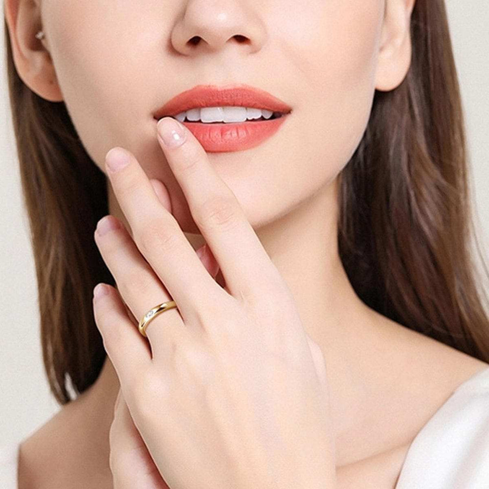 925 Sterling Silver Inlaid Moissanite Ring - Trendsi - Flyclothing LLC