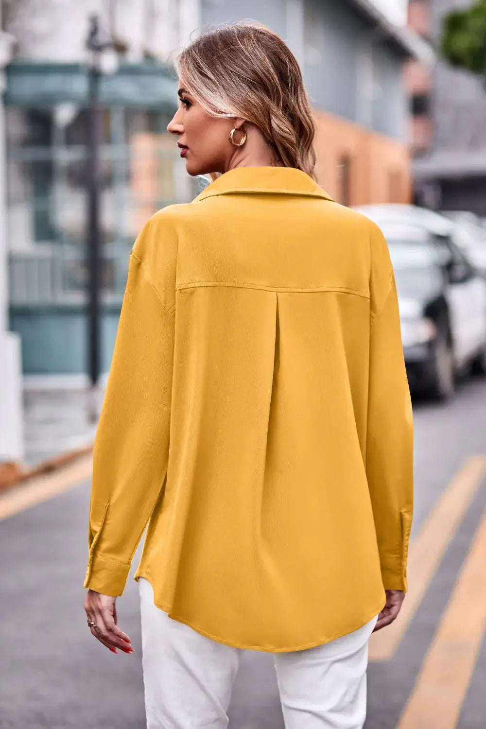 Dropped Shoulder Longline Shirt with Pockets - Trendsi - Flyclothing LLC