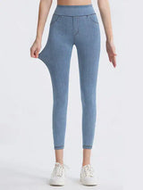 Wide Waistband Sports Leggings - Trendsi - Flyclothing LLC