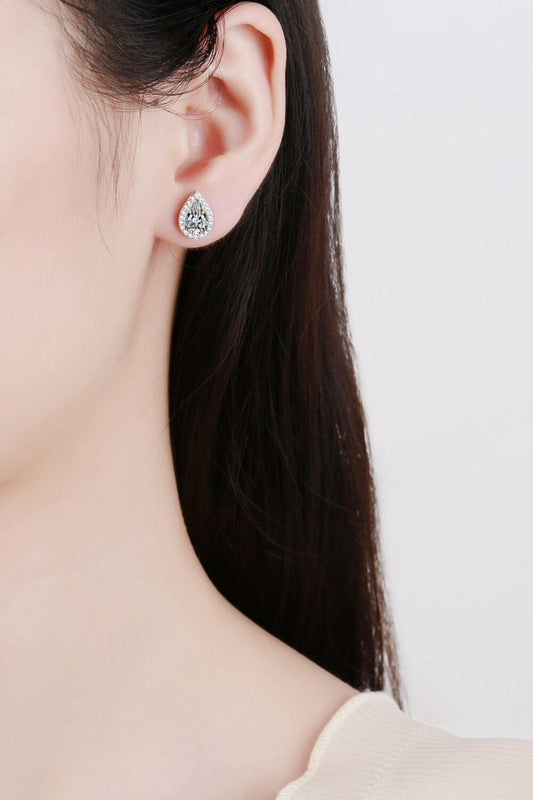 Moissanite Teardrop Stud Earrings - Flyclothing LLC