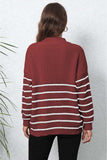 Mock Neck Long Sleeve Zip-Up Sweater - Trendsi - Flyclothing LLC