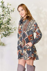 Heimish Full Size Printed Button Up Hooded Jacket - Trendsi - Flyclothing LLC