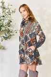 Heimish Full Size Printed Button Up Hooded Jacket - Trendsi