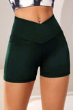 Wide Waistband Active Shorts with Pocket - Trendsi - Flyclothing LLC