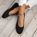 Round Toe Knit Ballet Flats - Trendsi - Flyclothing LLC