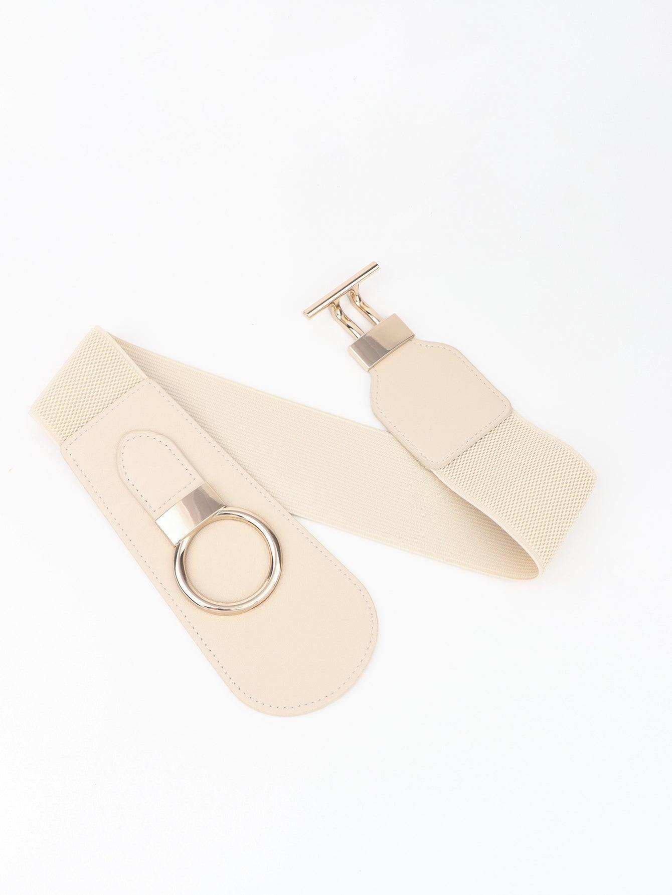 PU Elastic Wide Belt with Alloy Buckle - Trendsi - Flyclothing LLC