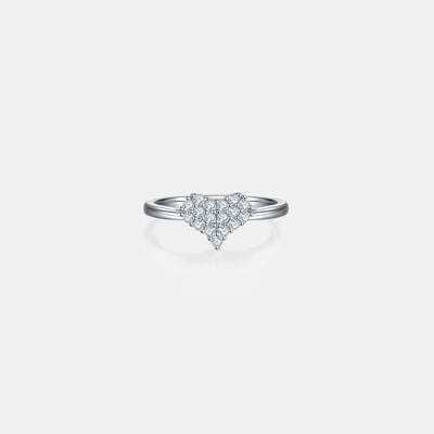 Moissanite 925 Sterling Silver Heart Ring - Trendsi - Flyclothing LLC