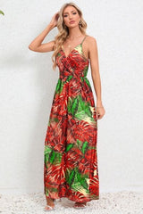 Printed Surplice Maxi Cami Dress - Trendsi