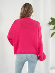 Floral Open Front Long Sleeve Cardigan - Trendsi
