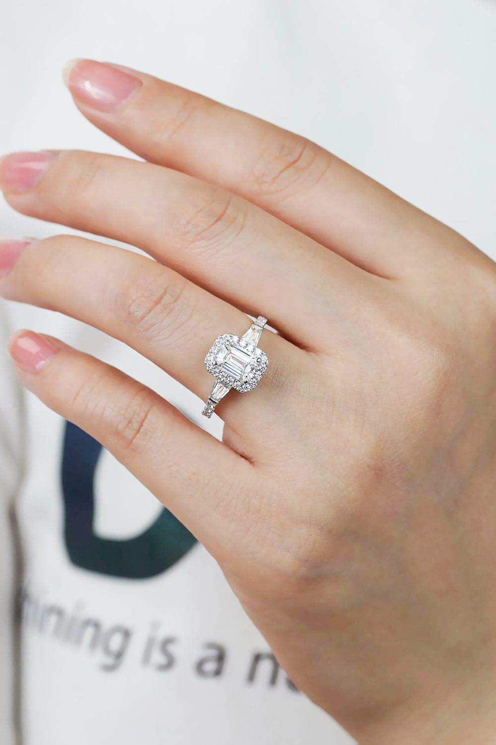 1 Carat Moissanite Geometric 925 Sterling Silver Ring - Trendsi - Flyclothing LLC