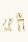 Moissanite 925 Sterling Silver Double-Layered Earrings - Trendsi - Flyclothing LLC