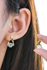 2 Carat Moissanite 925 Sterling Silver Heart Earrings - Trendsi - Flyclothing LLC