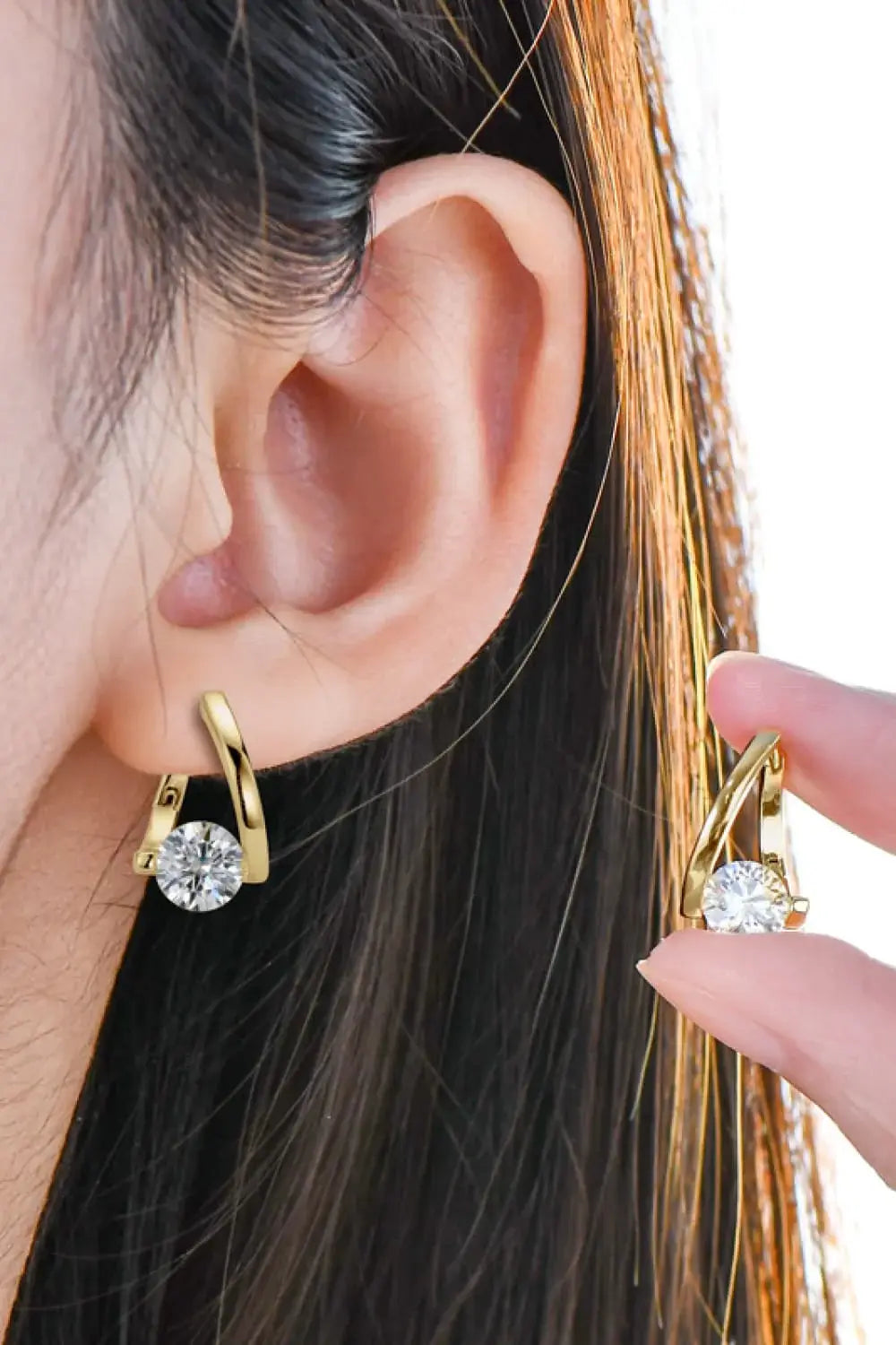 2 Carat Moissanite 925 Sterling Silver Heart Earrings - Trendsi - Flyclothing LLC
