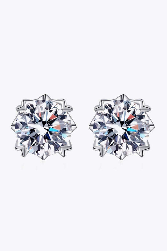 925 Sterling Silver 4 Carat Moissanite Stud Earrings - Trendsi