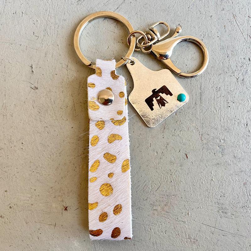 Genuine Leather Alloy Keychain - Trendsi