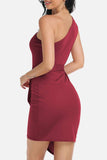 Tie Front One-Shoulder Sleeveless Dress - Trendsi - Flyclothing LLC