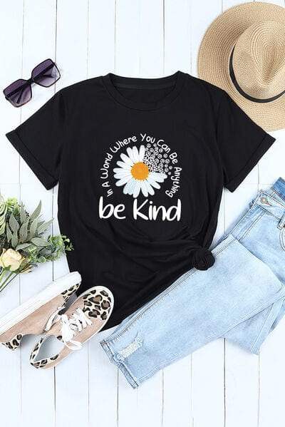 Graphic Round Neck Short Sleeve T-Shirt - Trendsi - Flyclothing LLC