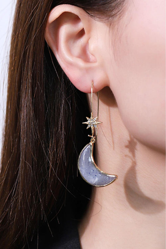 Resin Moon Drop Earrings - Flyclothing LLC