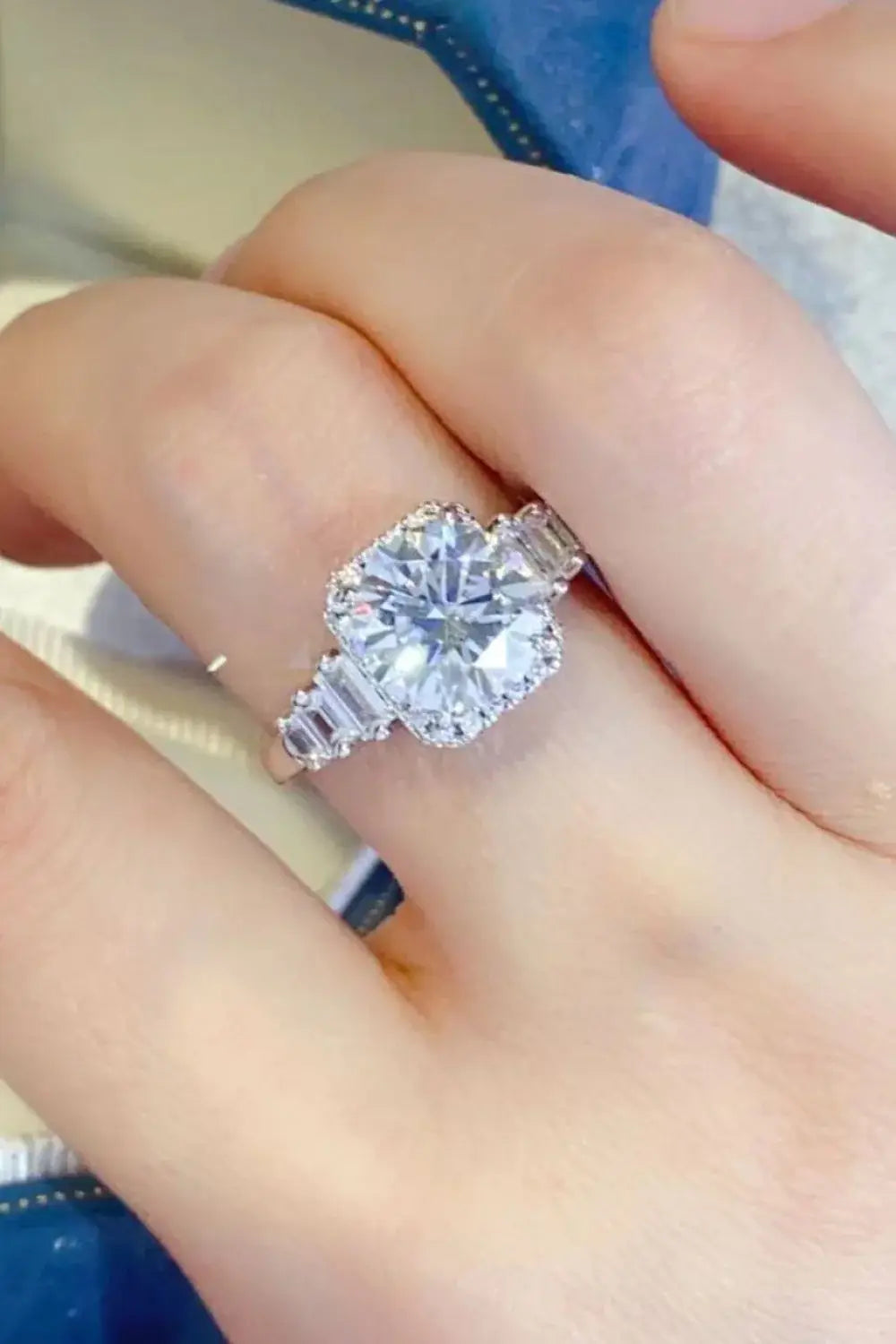 3 Carat Moissanite 925 Sterling Silver Ring - Trendsi - Flyclothing LLC