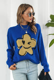 Flower Graphic Drop Shoulder Sweater - Trendsi