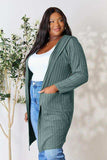 Basic Bae Full Size Ribbed Open Front Long Sleeve Cardigan - Trendsi - Flyclothing LLC