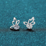 1 Carat Moissanite Butterfly Shape Earrings - Trendsi