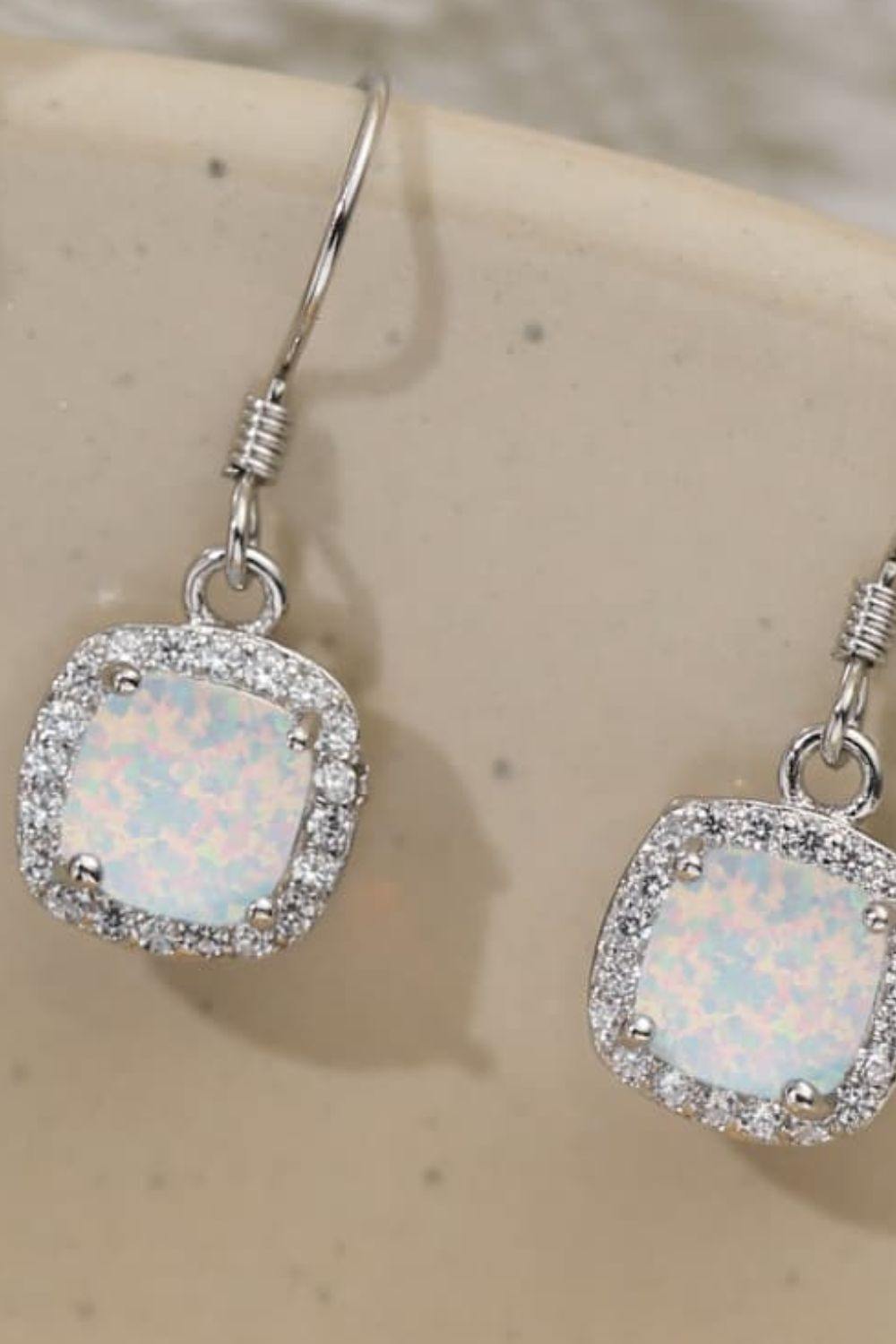 Opal Square Drop Earrings - Trendsi