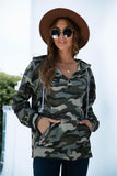 Full Size Printed Quarter-Snap Drop Shoulder Hoodie - Trendsi