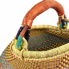 Bolga Pot Design Market Basket, Mixed Colors - Gitzell