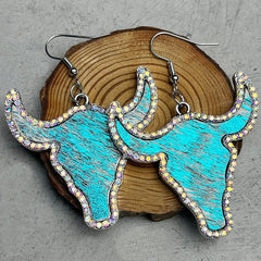 Rhinestone Bull Earrings - Trendsi