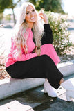 Color Block Round Neck Sweatshirt and Pants Set - Trendsi - Flyclothing LLC