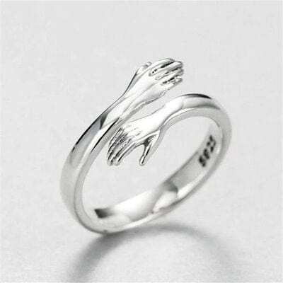 Hug Shape 925 Sterling Silver Bypass Ring - Trendsi - Flyclothing LLC