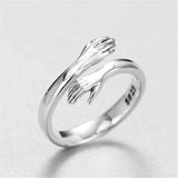 Hug Shape 925 Sterling Silver Bypass Ring - Trendsi