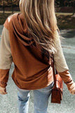 Color Block Dropped Shoulder Hoodie - Trendsi - Flyclothing LLC