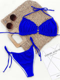 Frill Trill Halter Neck Bikini Set - Trendsi - Flyclothing LLC