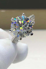5 Carat Moissanite 6-Prong Ring - Trendsi - Flyclothing LLC
